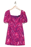 French Connection Berina Whisper Minidress In True Magenta Multi