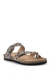 White Mountain Women's Gracie Leather Footbed Sandal Women's Shoes In Natural/e-print/leather
