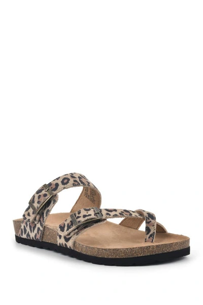 White Mountain Women's Gracie Leather Footbed Sandal Women's Shoes In Natural/e-print/leather