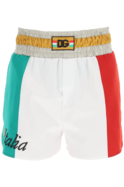 Dolce & Gabbana Italian Flag Printed Shorts In Green,white,red
