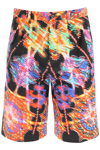 Dolce & Gabbana Bermuda With Luminary Print In Black,red,blue