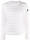 Peuterey Waisted Down Jacket With Slanted Zip In White