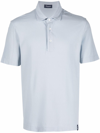 Drumohr Short-sleeve Cotton Polo Shirt In Blue