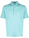 Drumohr Cotton Classic Polo Shirt In Blue