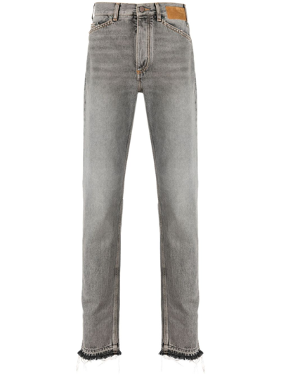 Palm Angels Mid-rise Slim-fit Trousers In Grey