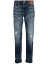 PALM ANGELS SLIM-FIT DISTRESSED STRAIGHT-LEG JEANS