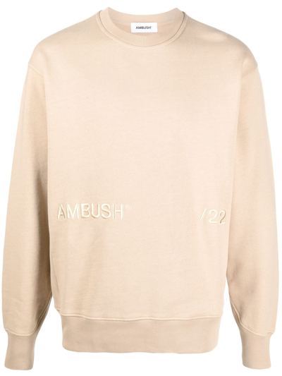 Ambush Logo-embroidered Sweatshirt In Sesamo