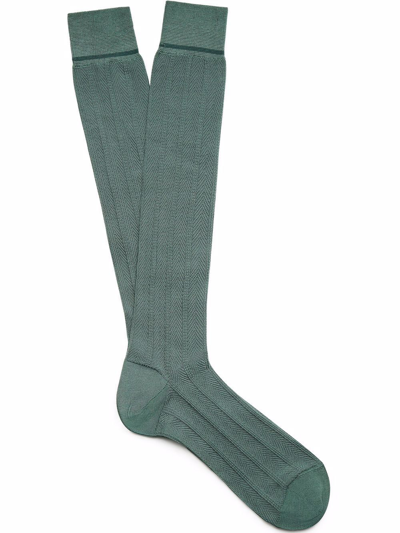Ermenegildo Zegna Chevron-knit Socks