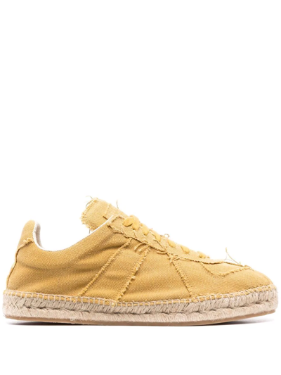 Maison Margiela Man Espadrilles Mustard Size 10 Textile Fibers In Yellow