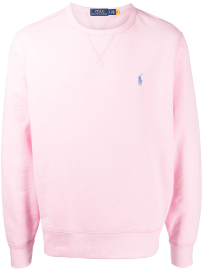Polo Ralph Lauren Embroidered-logo Sweatshirt In Pink