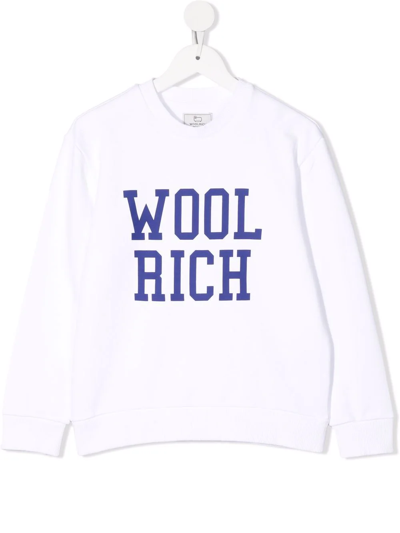 Woolrich Kids' Ivy Logo-print Sweatshirt In White