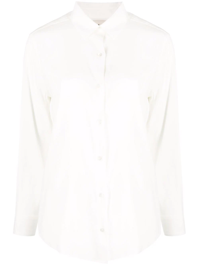 Paula Long-sleeve Silk Shirt In Neutrals