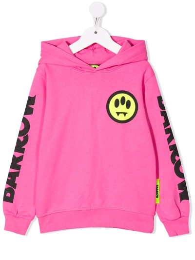 Barrow Teen Logo-print Pullover Hoodie In Pink