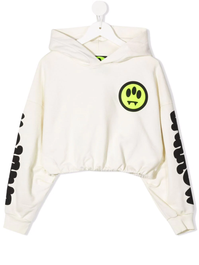 Barrow Kids' Logo-print Pullover Hoodie In Neutrals