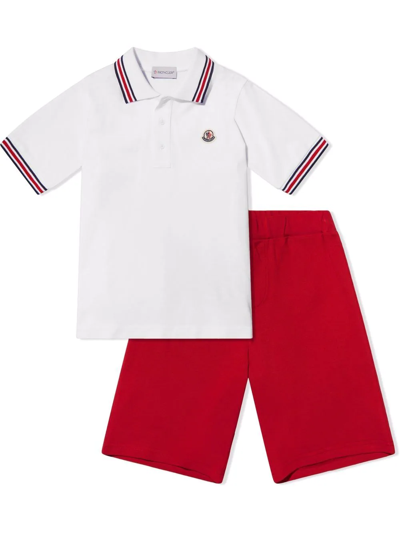 Moncler Kids' Polo T-shirt And Shorts Set White In Miscellaneous