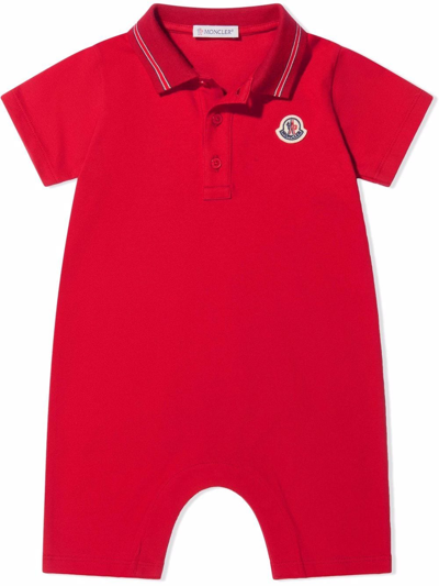 Moncler Babies' Logo-patch Cotton Shorties In Red