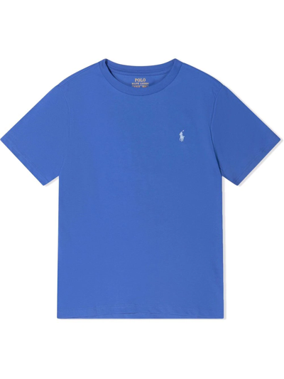 Ralph Lauren Kids' Polo Pony Cotton T-shirt In Blue