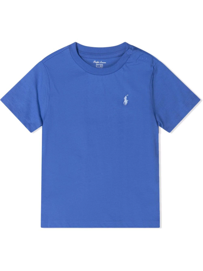 Ralph Lauren Babies' Polo Pony Cotton T-shirt In Blue