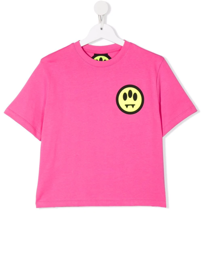 Barrow Teen Logo Crew-neck T-shirt In Pink