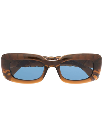 Lanvin Tinted Rectangle-frame Sunglasses In Brown