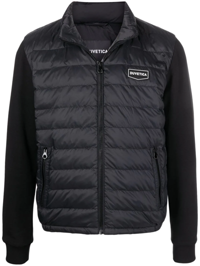 Duvetica Embroidered Logo Quilted Puffer Jacket In Black