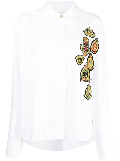 Edward Achour Paris Embroidered Long-sleeve Shirt In White