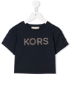 Michael Kors Teen Cotton Studded-logo T-shirt In Blue