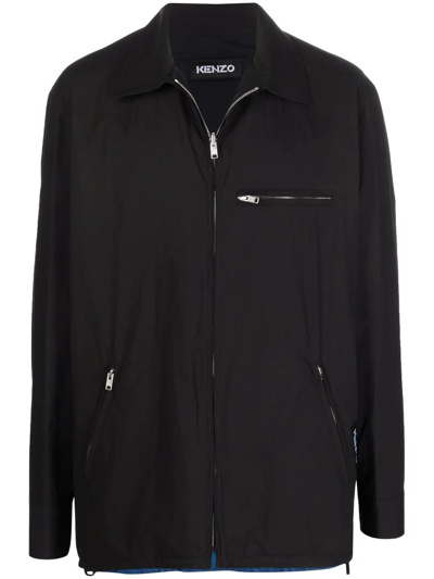 Kenzo Reversible Flame-print Jacket In Black