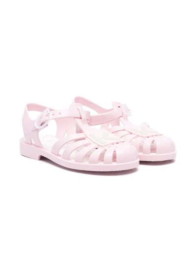 Kenzo Kids' Monogram Rubber Jelly Sandals In Pink