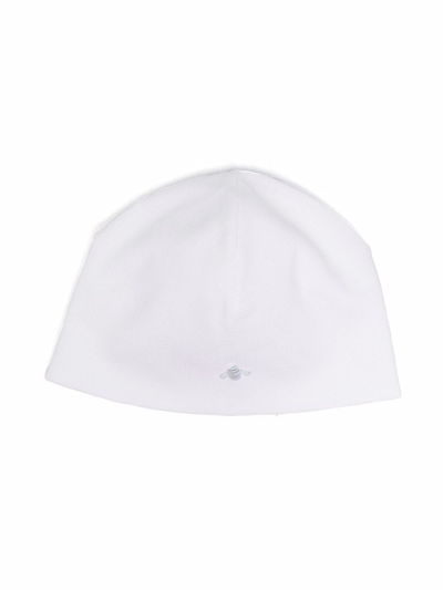 La Stupenderia Babies' Embroidered Knit Beanie Hat In White