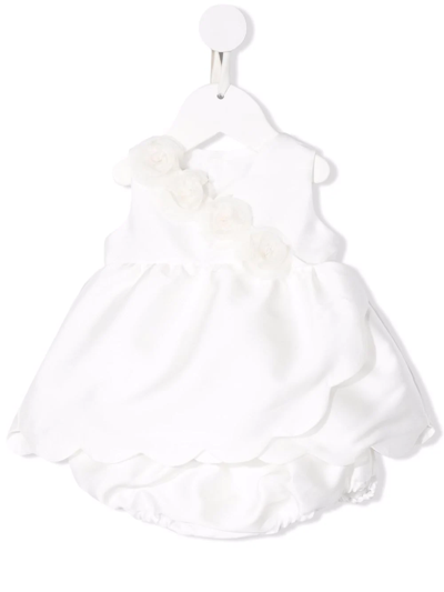 La Stupenderia Babies' Floral Flared Dress In White