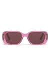 Dior Wil 53mm Rectangular Sunglasses In Pink / Other / Bordeaux