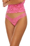 Hanky Panky Daily Lace Low Rise Thong In Dream House Pink