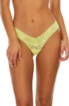 Hanky Panky Daily Lace Low Rise Thong In Lime Zest Yellow