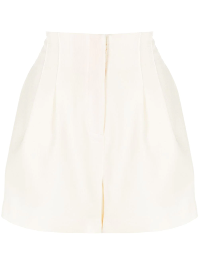 B+ab Inverted Pleat Shorts In Gelb
