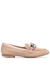 Casadei Hanoi Chain-link Loafers In Pink