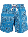 Mc2 Saint Barth Paisley-print Swimshorts In Blue