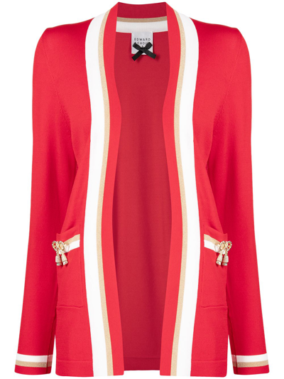 Edward Achour Paris Long-sleeved Cardigan In Rot