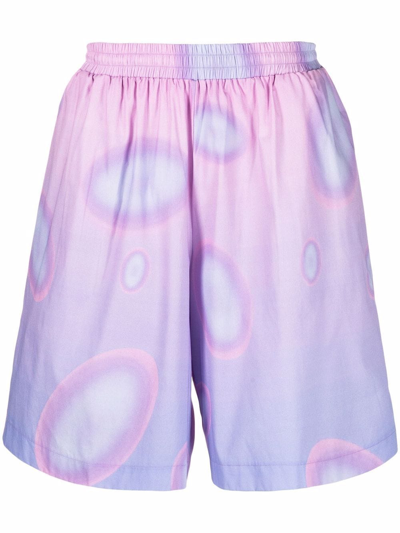 Bonsai Circle-print Gradient Shorts In Violett