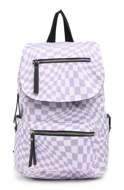 Madden Girl Proper Flap Nylon Backpack In Purple Multi 