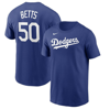 Nike Los Angeles Dodgers Men's Gold Name And Number Player T-shirt Mookie Betts In Royal