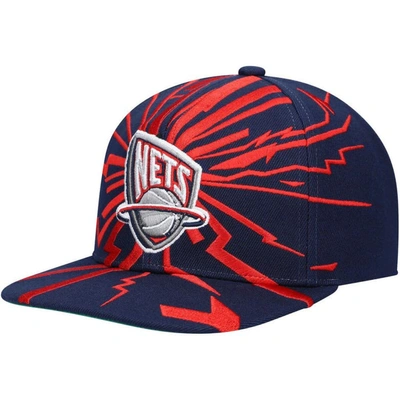 Mitchell & Ness Men's  Navy New Jersey Nets Hardwood Classics Earthquake Snapback Hat