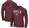 COLOSSEUM COLOSSEUM HEATHERED MAROON TEXAS A&M AGGIES CAMPUS LONG SLEEVE HOODED T-SHIRT
