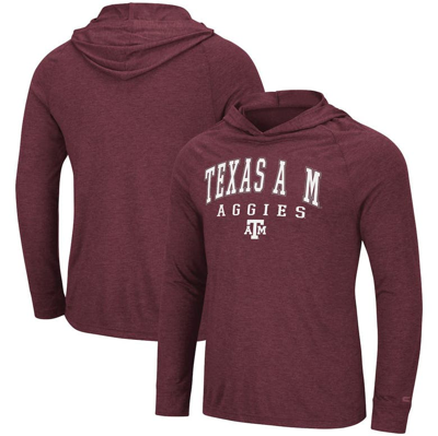 Colosseum Youth Boys  Heathered Maroon Texas A & M Aggies Team Lockup Long Sleeve Hoodie T-shirt