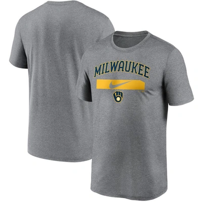 Nike Men's Grey Milwaukee Brewers City Legend Practice Performance T-shirt