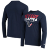 New Era Navy Houston Texans Combine Authentic Split Line Long Sleeve T-shirt In Navy