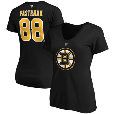 Fanatics Women's  David Pastrnak Black Boston Bruins Plus Size Name And Number V-neck T-shirt
