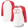 UNDER ARMOUR UNDER ARMOUR WHITE/RED CINCINNATI BEARCATS BASEBALL RAGLAN 3/4 SLEEVE T-SHIRT