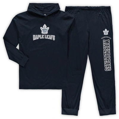 CONCEPTS SPORT CONCEPTS SPORT NAVY TORONTO MAPLE LEAFS BIG & TALL PULLOVER HOODIE & JOGGERS SLEEP SET
