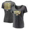 Fanatics Branded Heathered Charcoal Los Angeles Rams Super Bowl Lvi Champions Schedule V-neck T-shir In Heather Charcoal